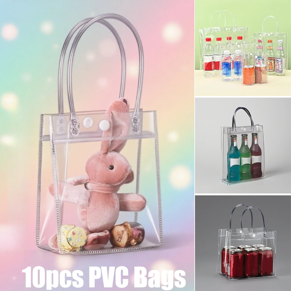 10pcs PVC Clear Tote Bag Eco-friendly Reusable Transparent Shopping Gifts Bags for Wedding Party Birthday Bomboniere Battesimo
10pcs PVC Clear Tote Bag Eco-friendly Reusable Transparent Shopping Gifts Bags for Wedding Party Birthday Bomboniere Battesimo
