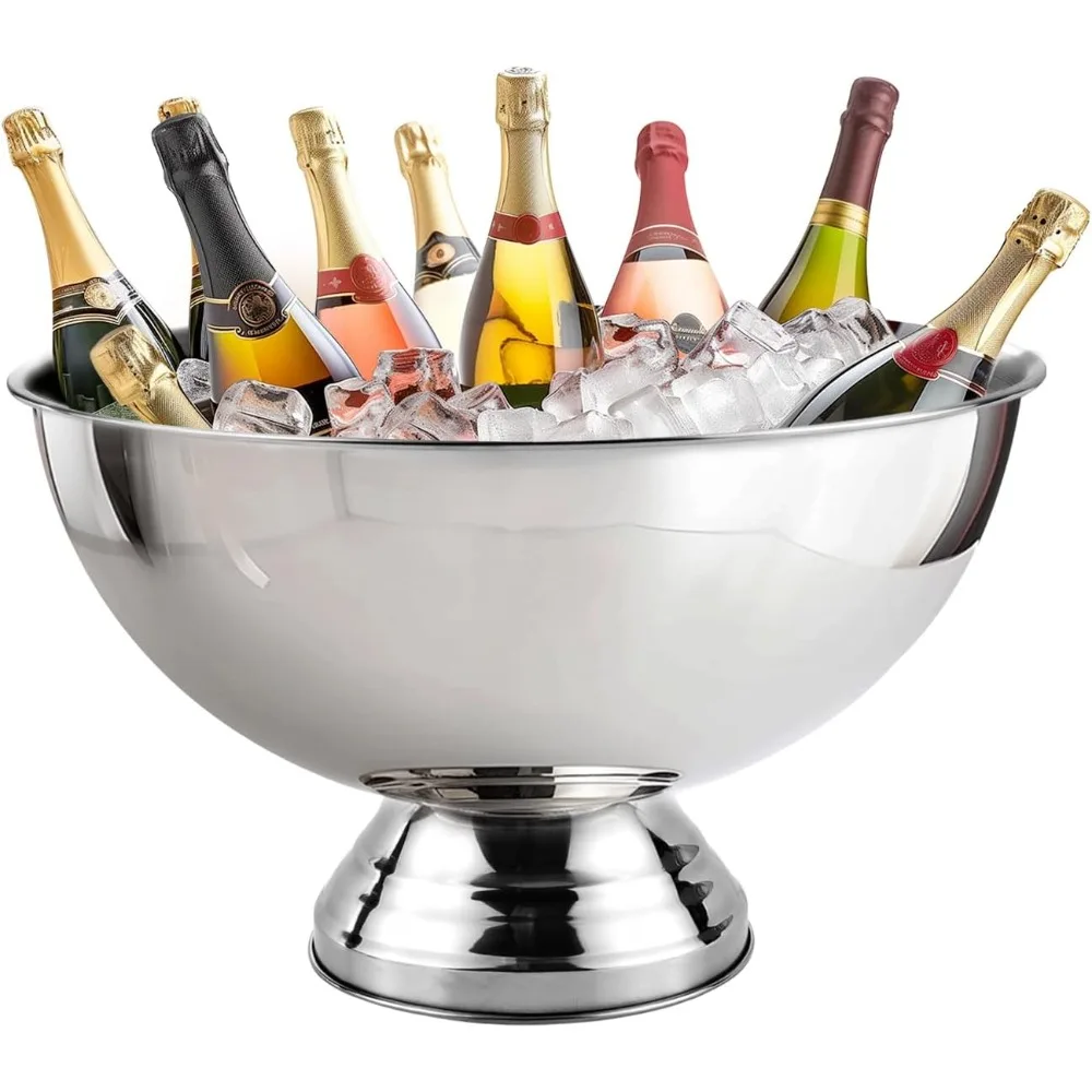 12L Premium Large Size Ice Bucket, Stainless Steel Champagne Bucket for Parties with Great Performance and Sleek Design, Silver,
12L Premium Large Size Ice Bucket, Stainless Steel Champagne Bucket for Parties with Great Performance and Sleek Design, Silver,