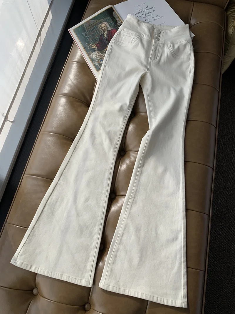 High Waist Flared Slimming Skinny Jeans Beige Color Versatile All Seasons Ladies High Waist Bell Bottoms Commute Style
High Waist Flared Slimming Skinny Jeans Beige Color Versatile All Seasons Ladies High Waist Bell Bottoms Commute Style