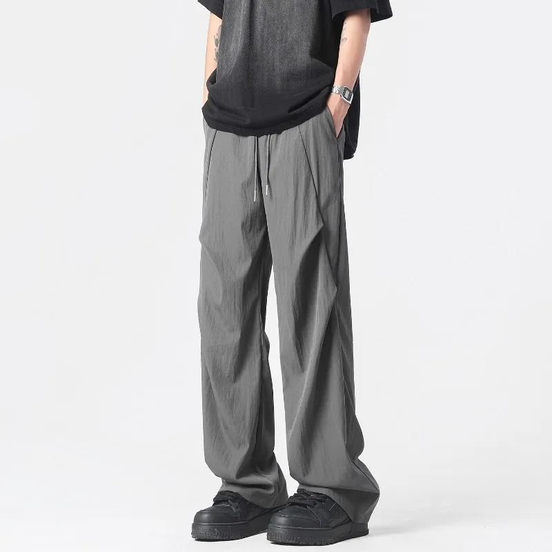 2025 Spring/Summer Men's Wide-legged Pants Men's Quick Dry Street Clothing Loose Oversized Korean Hip Hop Streetwear Men
2025 Spring/Summer Men's Wide-legged Pants Men's Quick Dry Street Clothing Loose Oversized Korean Hip Hop Streetwear Men