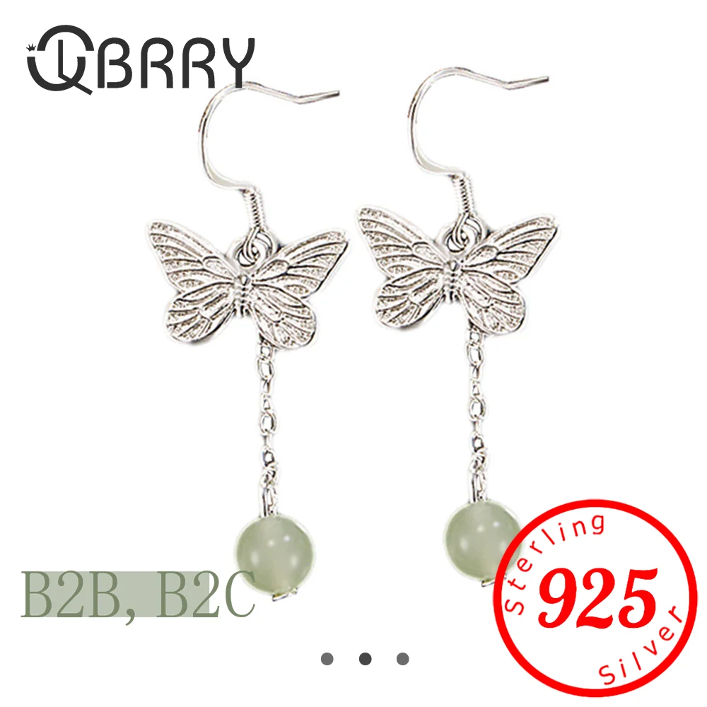 100% 925 Sterling Silver Jade Butterfly Earrings for Women Girl Geometric Tassel Chain Design Jewelry Party Gift Drop shipping
100% 925 Sterling Silver Jade Butterfly Earrings for Women Girl Geometric Tassel Chain Design Jewelry Party Gift Drop shipping
