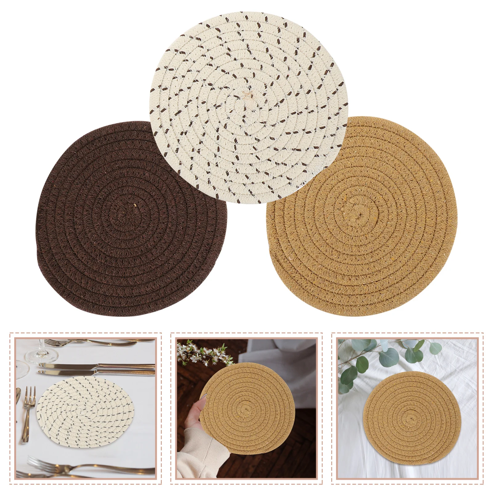 3pcs Woven Placemats Braided Heat-Resistant Wear-Resistant Dining Mats Household Table Mats For Home Café Decoration Cotton
3pcs Woven Placemats Braided Heat-Resistant Wear-Resistant Dining Mats Household Table Mats For Home Café Decoration Cotton