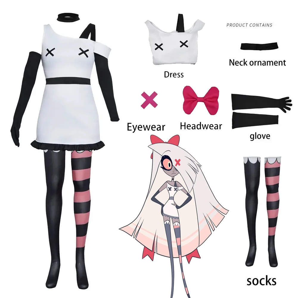 Hazzbin Movie Hotel Vaggie Cosplay Costume Women Girls Dress Suit Accessories Kids Adult Clothes for Halloween Carnival Party
Hazzbin Movie Hotel Vaggie Cosplay Costume Women Girls Dress Suit Accessories Kids Adult Clothes for Halloween Carnival Party
