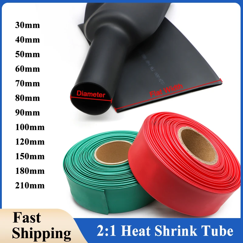 Diameter 30 40 50 60 70 80 90 100 120 150 180 210mm 2:1 Heat Shrink Tube PE Insulated Wire Cable Repair Protect Shrinkage Sleeve
Diameter 30 40 50 60 70 80 90 100 120 150 180 210mm 2:1 Heat Shrink Tube PE Insulated Wire Cable Repair Protect Shrinkage Sleeve
