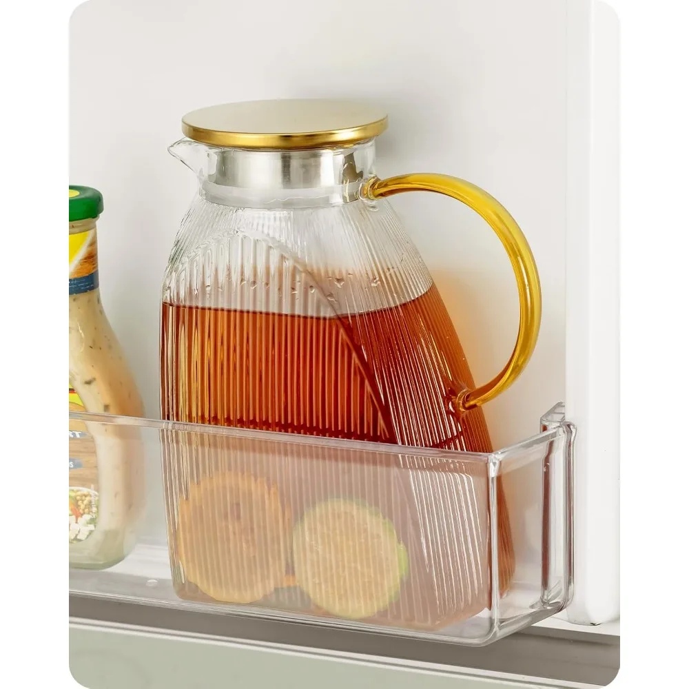 Water Pitcher High Borosilicate Glass Jug with Stainless Steel Lid Leakproof Fridge Door Carafe for Hot Cold Beverage 1.8L
Water Pitcher High Borosilicate Glass Jug with Stainless Steel Lid Leakproof Fridge Door Carafe for Hot Cold Beverage 1.8L