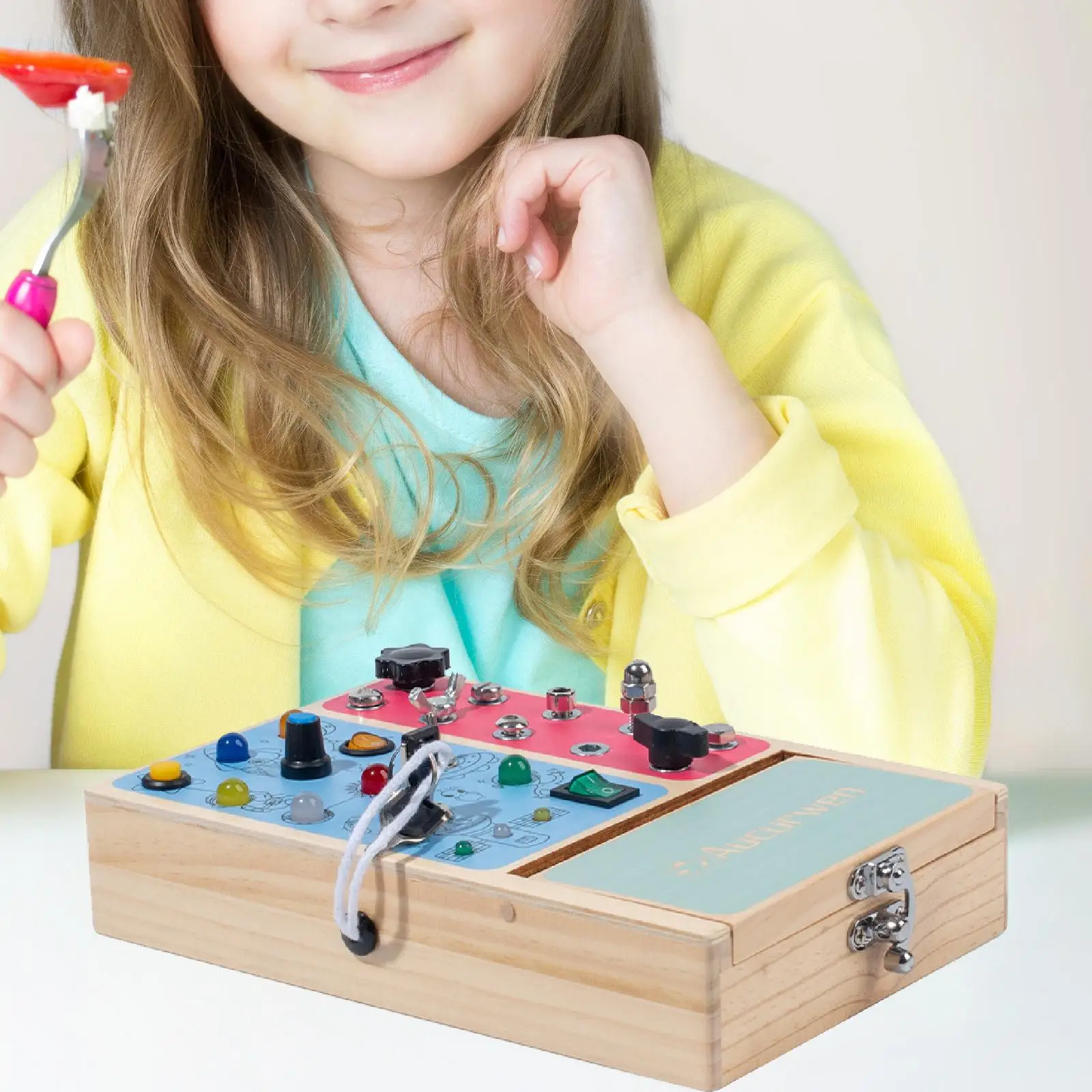 Wooden Busy Board Hand Eye Coordination Learning Game Fine Motor Skills for Toddlers Kids Boys Girls 2 3 4 Year Old Children
Wooden Busy Board Hand Eye Coordination Learning Game Fine Motor Skills for Toddlers Kids Boys Girls 2 3 4 Year Old Children