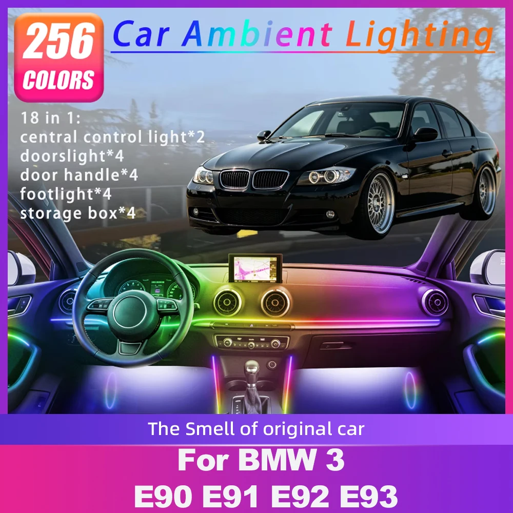 18/10/6 IN 1 Car Interior LED Ambient Light Kit APP Control Hidden Acrylic Strip 256 Colors For BMW 3 Series E90 E91 E92 E93
18/10/6 IN 1 Car Interior LED Ambient Light Kit APP Control Hidden Acrylic Strip 256 Colors For BMW 3 Series E90 E91 E92 E93