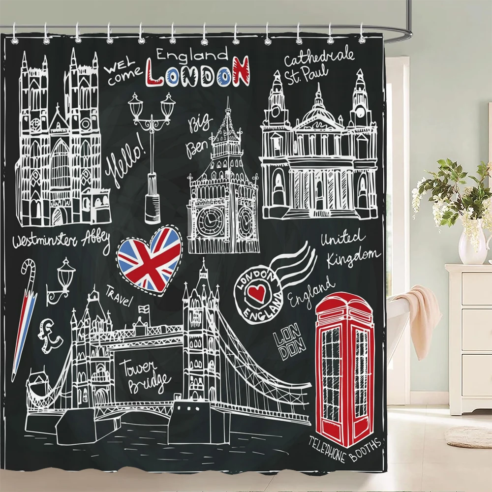 1 pack Simple British Style pattern polyester printing shower curtain partition bathroom curtain home decorative curtain 
1 pack Simple British Style pattern polyester printing shower curtain partition bathroom curtain home decorative curtain