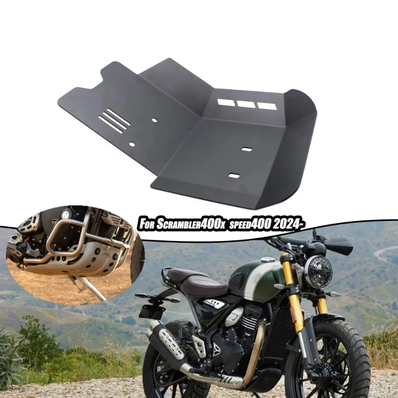 Applicable for Triumph Speed400 modified aluminum alloy lower guard plate, engine chassis protection cover.
Applicable for Triumph Speed400 modified aluminum alloy lower guard plate, engine chassis protection cover.