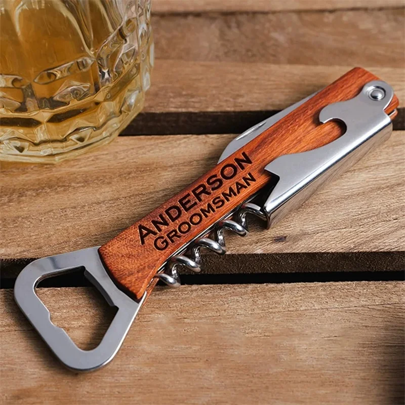 Custom Engraved Name Text Wood Handle Corkscrew Wine Opener for Wedding Gift Personalised Brand Logo Beer Bottle Opener
Custom Engraved Name Text Wood Handle Corkscrew Wine Opener for Wedding Gift Personalised Brand Logo Beer Bottle Opener