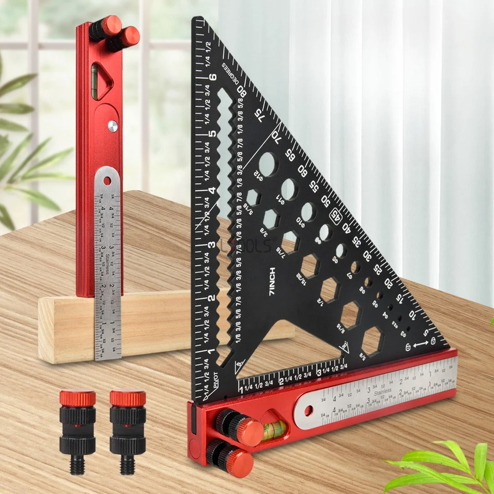 Triangular Ruler with Auxiliary Clip and Detachable Base Positioning Pin High-precision Scribe Marking Ruler Woodworking Tool
Triangular Ruler with Auxiliary Clip and Detachable Base Positioning Pin High-precision Scribe Marking Ruler Woodworking Tool