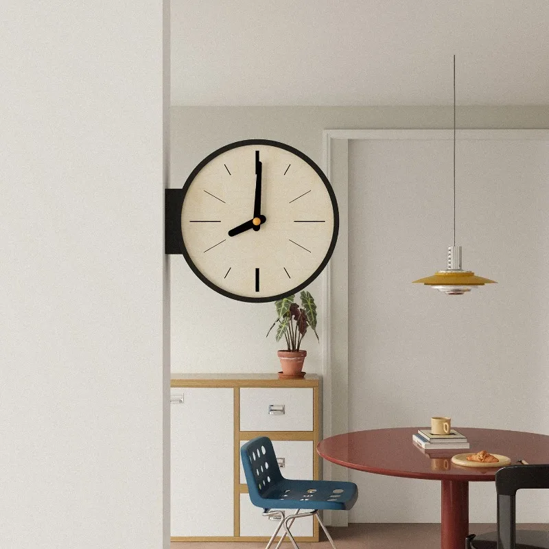 Creative Simplicity Wall Clock Living Room New Retro Clock Corner Double-sided Artistic Corner Home Decoration
Creative Simplicity Wall Clock Living Room New Retro Clock Corner Double-sided Artistic Corner Home Decoration