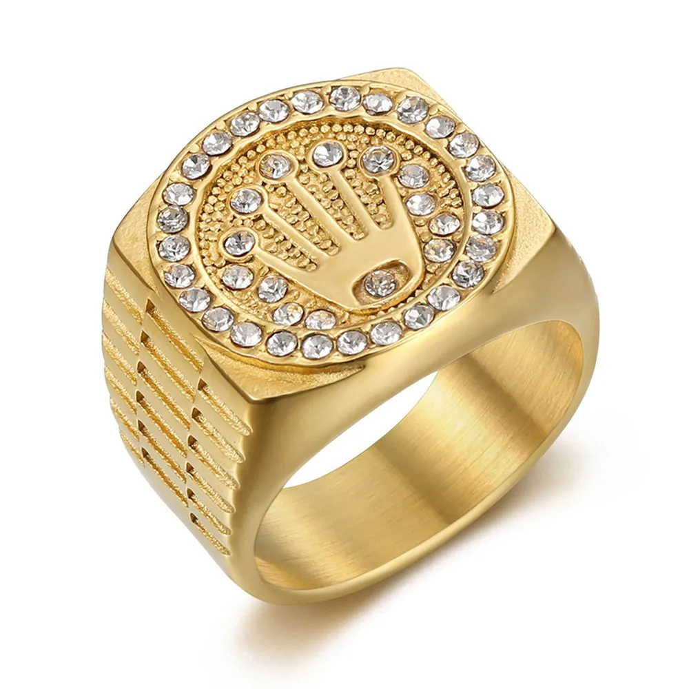 Bling 5A Zircon Diamonds Crown Stainless Steel Rings for Men Trendy HIPHOP Finger Bands Jewelry Cool Accessory Sizes 7-13 New
Bling 5A Zircon Diamonds Crown Stainless Steel Rings for Men Trendy HIPHOP Finger Bands Jewelry Cool Accessory Sizes 7-13 New