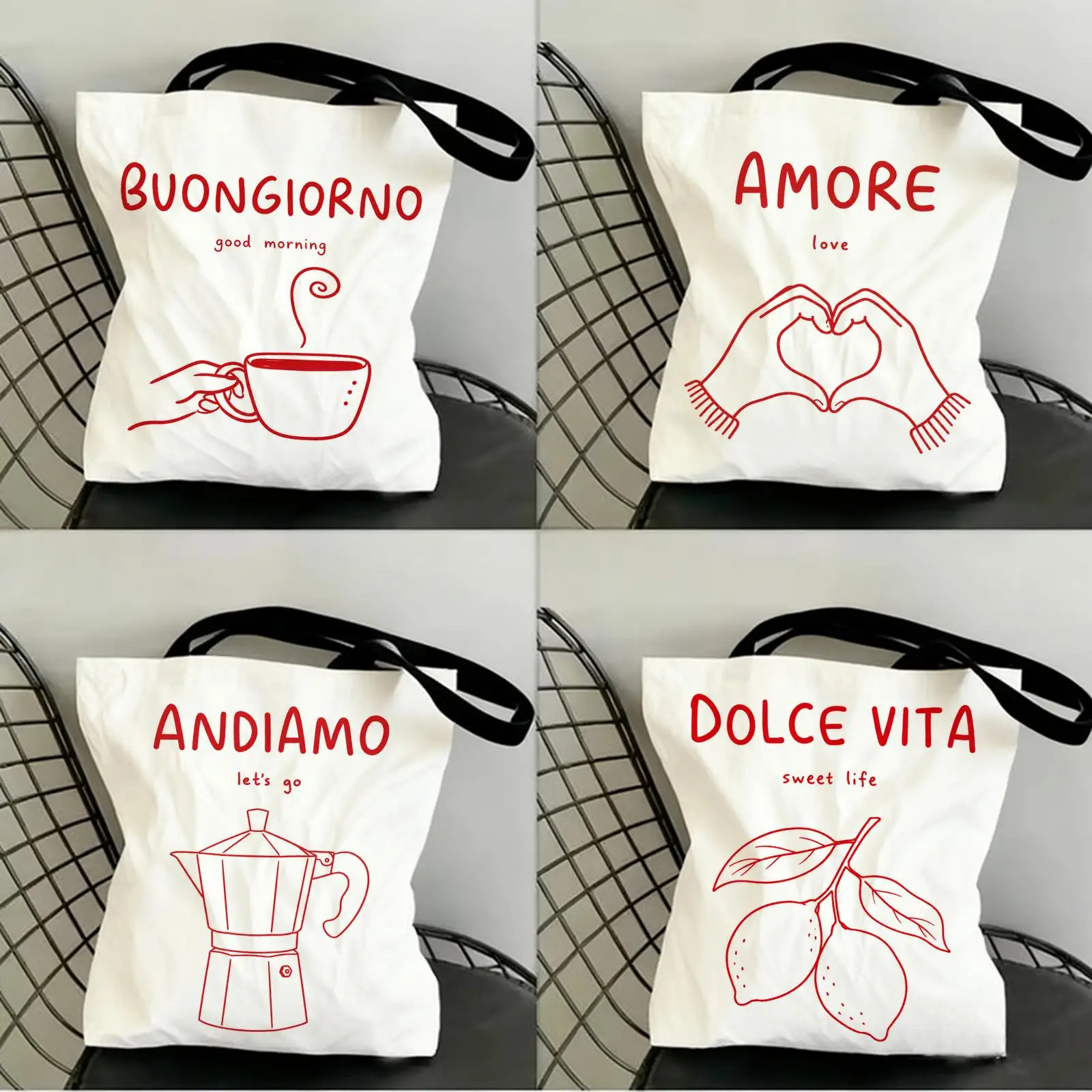 Inspirational Italian Words Good Vibes Storage Bags Canvas Double-Sided Print Women Large Tote Bag Durable Beach Picnic Foldable
Inspirational Italian Words Good Vibes Storage Bags Canvas Double-Sided Print Women Large Tote Bag Durable Beach Picnic Foldable