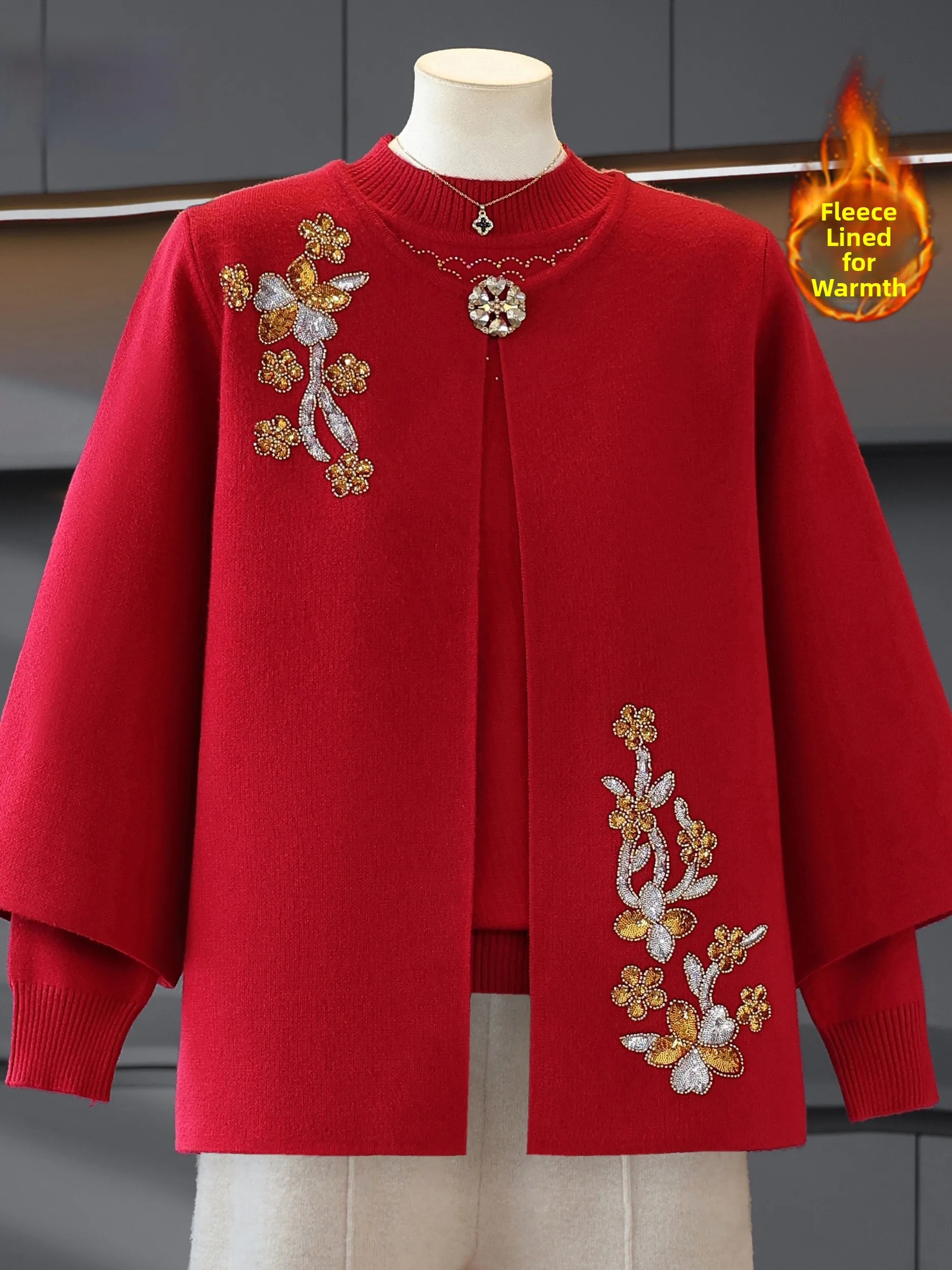 Thiened Fce f-High Collar Embroidered Sweater for Middle-Aged And ly Women Autumn Winter Warm Faionable Base S...
Thiened Fce f-High Collar Embroidered Sweater for Middle-Aged And ly Women Autumn Winter Warm Faionable Base S...
