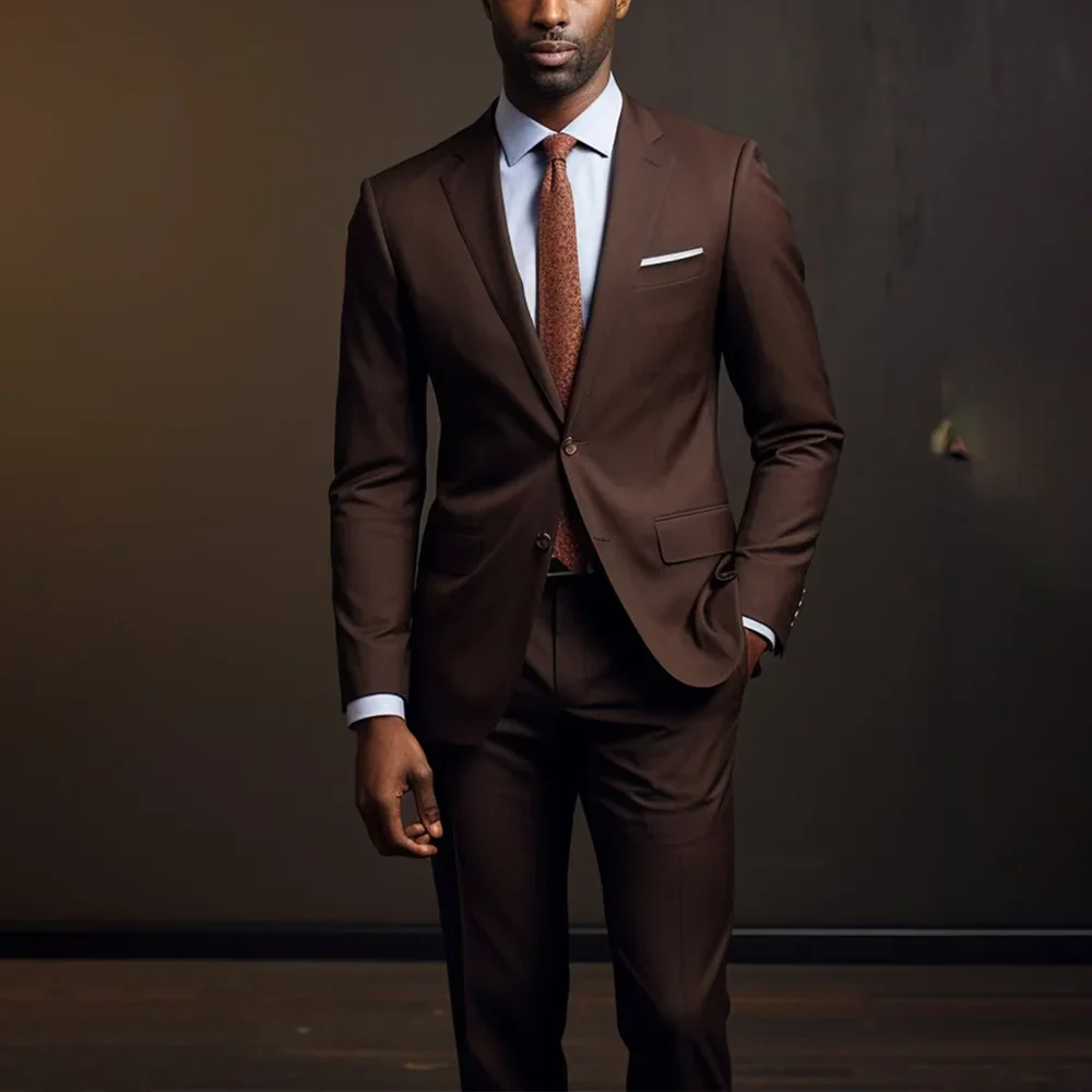 2 Piece Dark Brown Men Suits Set Formal Single Breasted Notch Lapel Male Suit Slim Daily Smart Causal Office Wedding Tuxedo
2 Piece Dark Brown Men Suits Set Formal Single Breasted Notch Lapel Male Suit Slim Daily Smart Causal Office Wedding Tuxedo