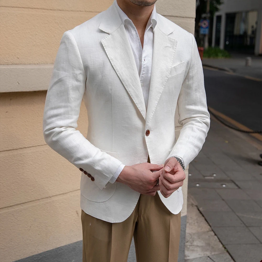 Casual Line Men's Suits 2 Piece Jacket Pants Sets Customzied One-Button Slim Fit Wedding Male Clothing Formal Wedding Outfits
Casual Line Men's Suits 2 Piece Jacket Pants Sets Customzied One-Button Slim Fit Wedding Male Clothing Formal Wedding Outfits
