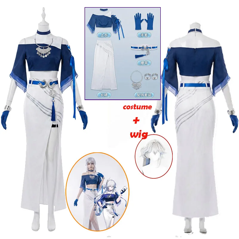 Anime Honkai Star Rail Cosplay Costume NewlyYao Guang Sexly white Dress blue shorts Wigs full set cosplay outfit for women party
Anime Honkai Star Rail Cosplay Costume NewlyYao Guang Sexly white Dress blue shorts Wigs full set cosplay outfit for women party