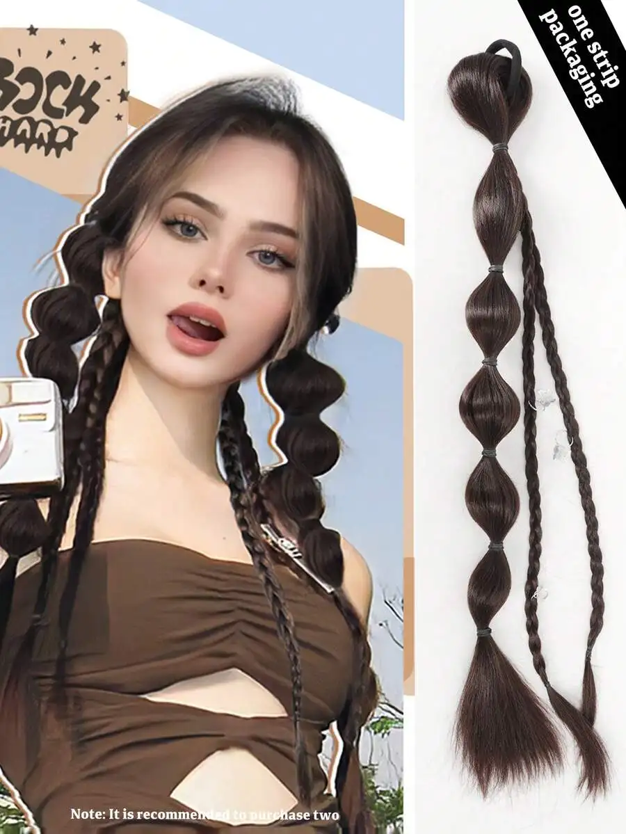 Synthetic Long Straight Hair Natural Bubble Braid Plait Ponytail Wig With Rubber Band Natural Fashion
Synthetic Long Straight Hair Natural Bubble Braid Plait Ponytail Wig With Rubber Band Natural Fashion