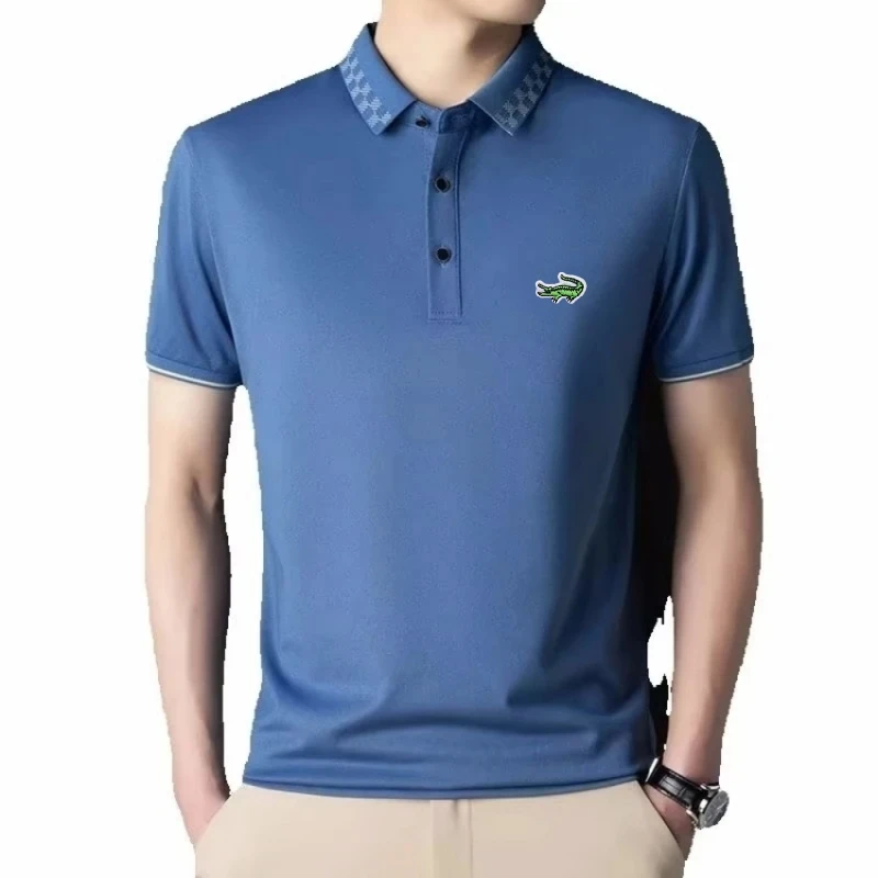 Men's Summer High-quality Embroidered Logo Polo Shirt, Trendy and Fashionable, Business Casual, Cool and Silky Top
Men's Summer High-quality Embroidered Logo Polo Shirt, Trendy and Fashionable, Business Casual, Cool and Silky Top