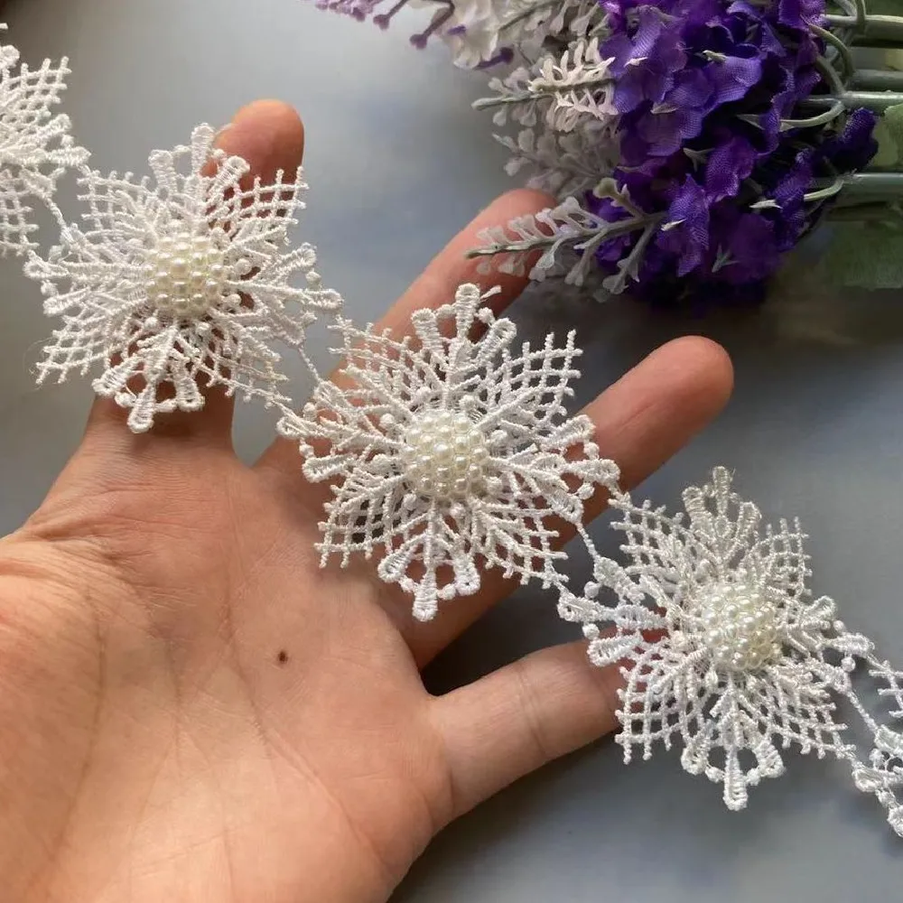 10x White Snowflake Pearl Handmade Beaded Flower Embroidered Lace Trim Ribbon Double Layered Applique Dress DIY Sewing Craft 5cm
10x White Snowflake Pearl Handmade Beaded Flower Embroidered Lace Trim Ribbon Double Layered Applique Dress DIY Sewing Craft 5cm