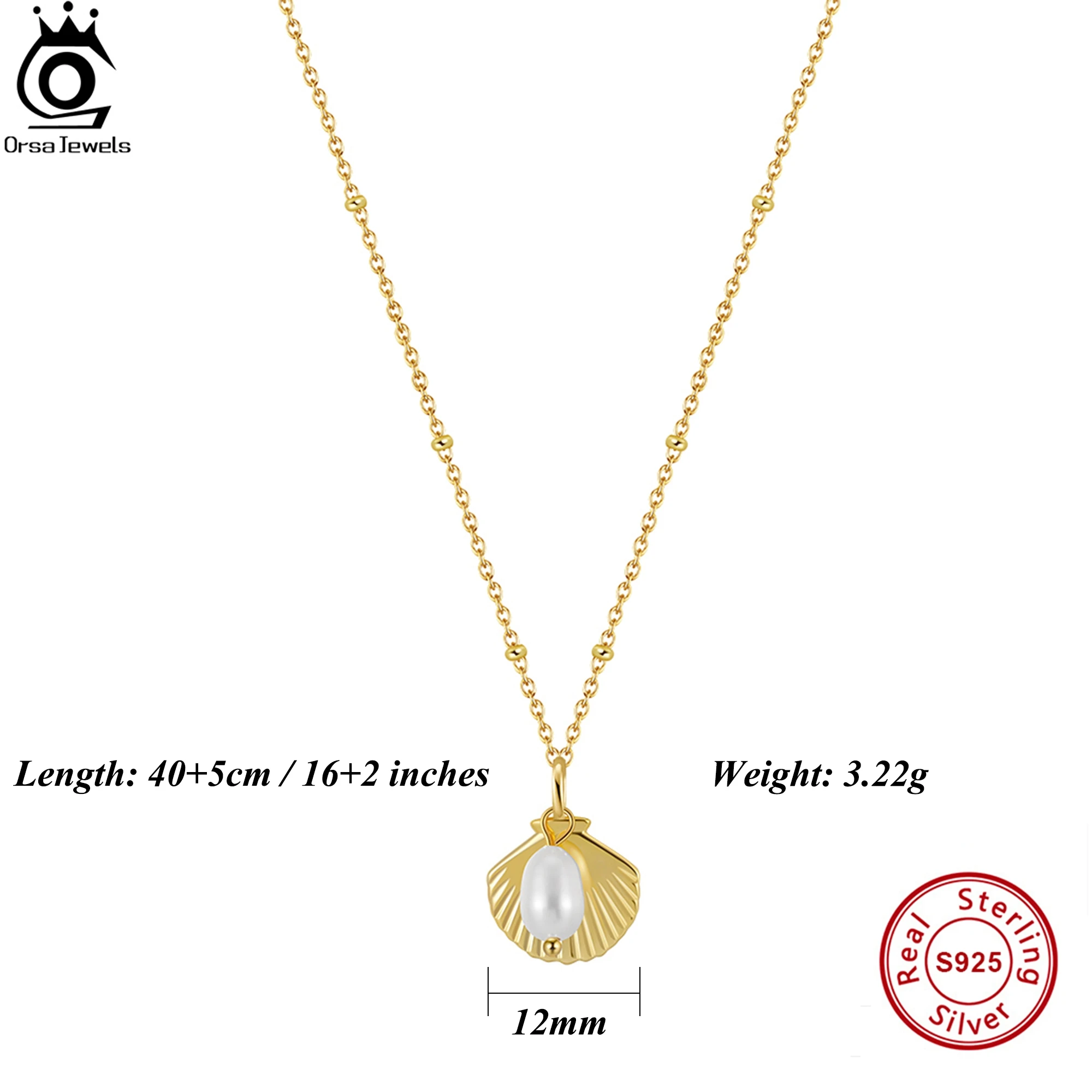 ORSA JEWELS 925 Sterling Silver 5-6mm Freshwater Pearl Necklace with Shell Wrap & Beaded Chain Dainty Ocean Jewelry Gift GPN83
ORSA JEWELS 925 Sterling Silver 5-6mm Freshwater Pearl Necklace with Shell Wrap & Beaded Chain Dainty Ocean Jewelry Gift GPN83