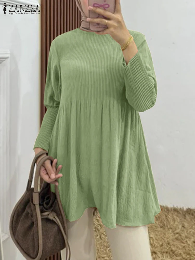 ZANZEA Muslim Solid Blouses Turkey Abaya Kaftan IsIamic Clothing Women Long Sleeve Pleated Tops Long Shirt Abayas For Women
ZANZEA Muslim Solid Blouses Turkey Abaya Kaftan IsIamic Clothing Women Long Sleeve Pleated Tops Long Shirt Abayas For Women