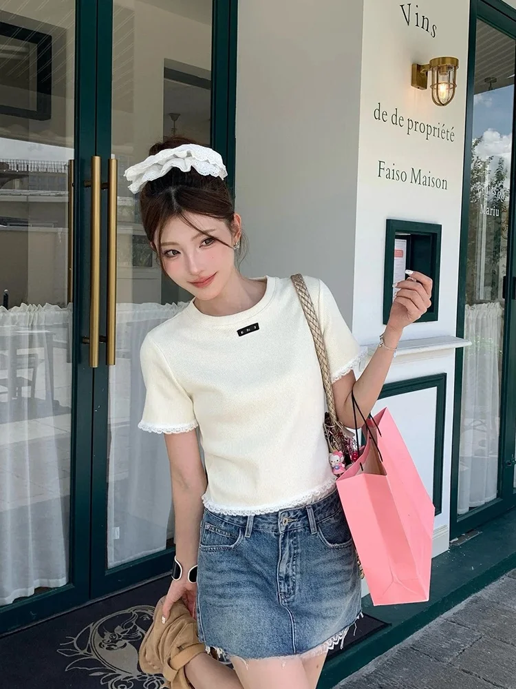 Miu Sle Letter Lace Trim ort Sve Футболка/майка на бретельках Slim Fit Многослойный топ Commute Sle круглый Ne ort Length
Miu Sle Letter Lace Trim ort Sve Футболка/майка на бретельках Slim Fit Многослойный топ Commute Sle круглый Ne ort Length