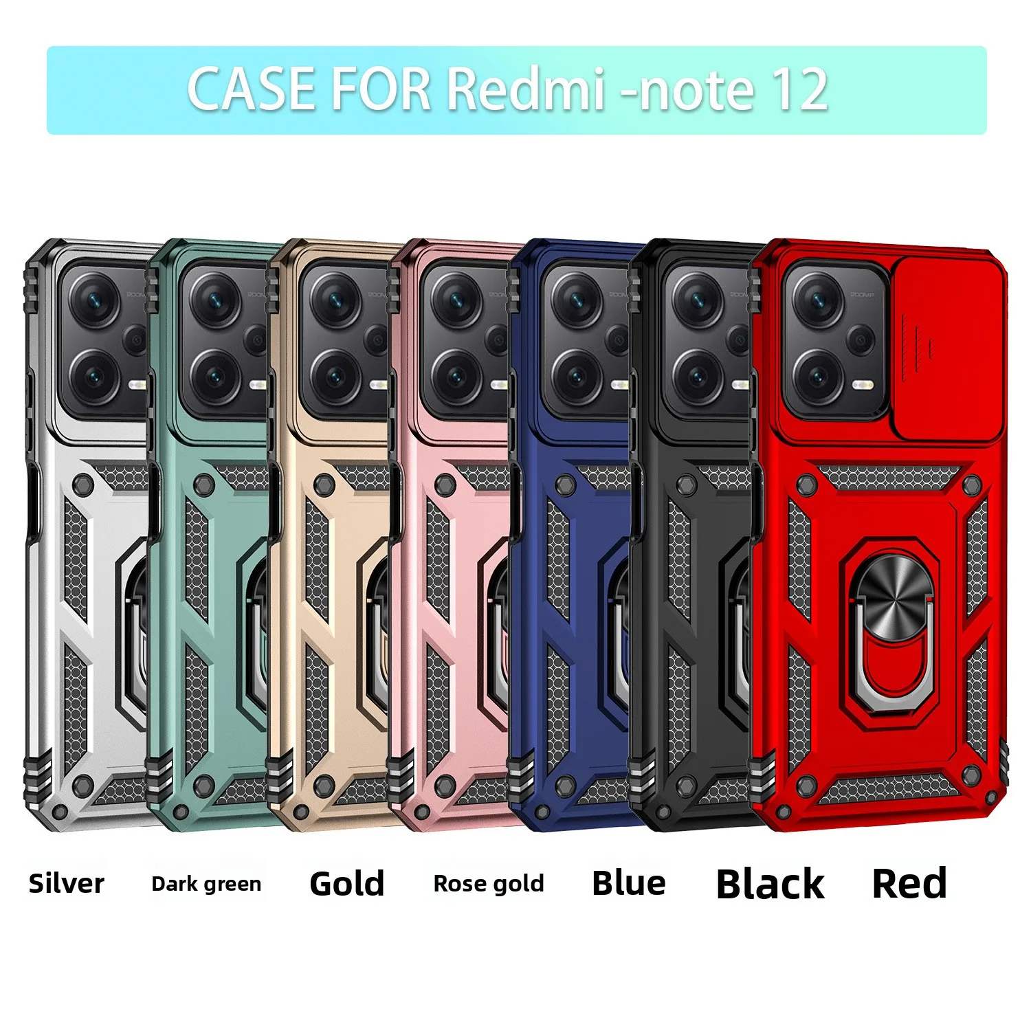 For Xiaomi Redmi Note12 Case For Xiaomi Redmi Note 12 Shockproof Armor Hard PC Silicon Slide Camera Len Phone Cover
For Xiaomi Redmi Note12 Case For Xiaomi Redmi Note 12 Shockproof Armor Hard PC Silicon Slide Camera Len Phone Cover