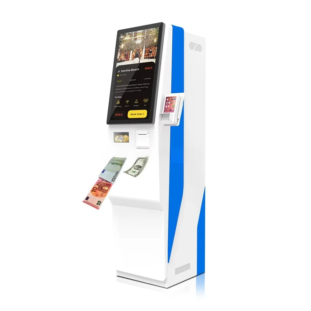 23.6 Inches New Curved Touch Screen Self-Service Payment Terminal Indoor Use Self Ordering Cash Change Direct Payment Kiosks
23.6 Inches New Curved Touch Screen Self-Service Payment Terminal Indoor Use Self Ordering Cash Change Direct Payment Kiosks