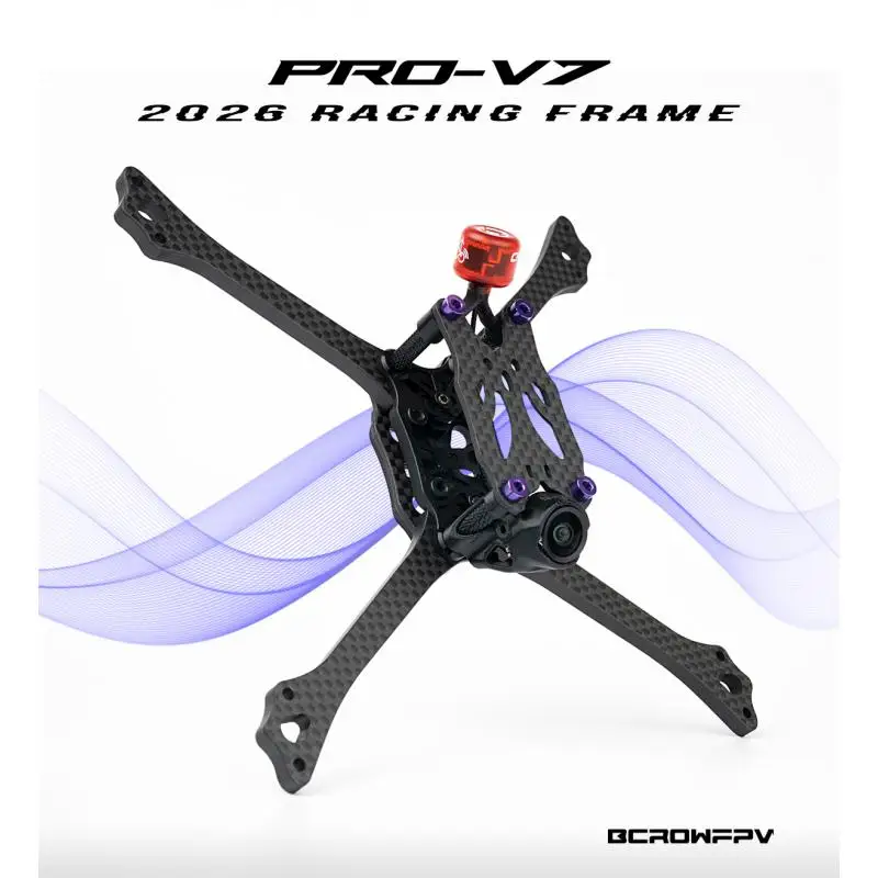 Bcrowfpv Pro-v7 Racing Drone Frame Kit 2026 New Model, Carbon Fiber Fpv Quadcopter Frame For 5 Inch Diy Drone