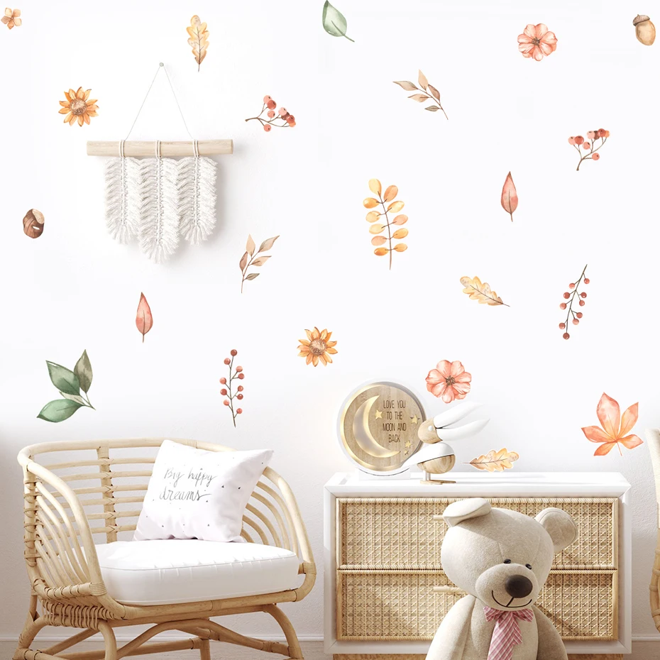 Boho Leaves Flowers Berries Acorn Watercolor Wall Sticker Vinyl Removable DIY Decals Kids Room Living Room Interior Home Decor
Boho Leaves Flowers Berries Acorn Watercolor Wall Sticker Vinyl Removable DIY Decals Kids Room Living Room Interior Home Decor