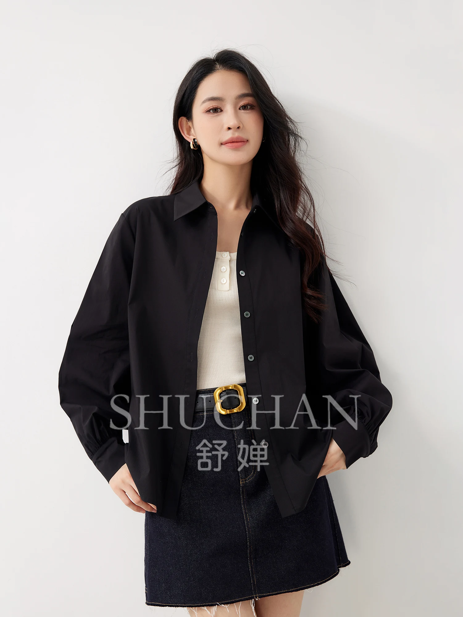 High-proportion Cotton, Pleated Three-dimensional Sleeves, Lapel-neck Loose Silhouette Shirt Women
High-proportion Cotton, Pleated Three-dimensional Sleeves, Lapel-neck Loose Silhouette Shirt Women