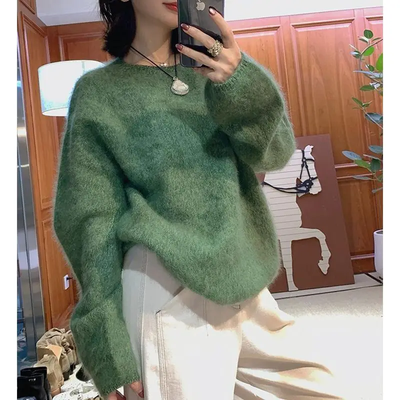 Women's Solid Color Round Neck Casual Knitted Sweater Autumn Long Sleeved Vintage Top Outerwear Female Knitted Warm Top
Women's Solid Color Round Neck Casual Knitted Sweater Autumn Long Sleeved Vintage Top Outerwear Female Knitted Warm Top