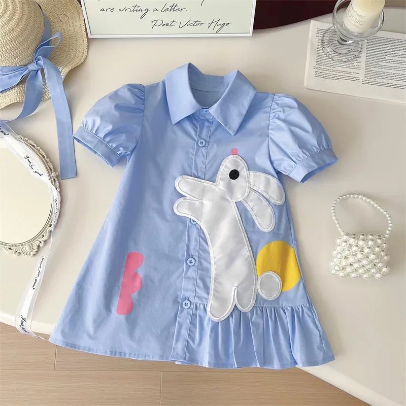 Girls Casual Dresses Cute Cartoon Dress Bunny Short Sleeve Shirt Dress Kids Clothes Girls for 3 To 7 Years Princess Dress
Girls Casual Dresses Cute Cartoon Dress Bunny Short Sleeve Shirt Dress Kids Clothes Girls for 3 To 7 Years Princess Dress
