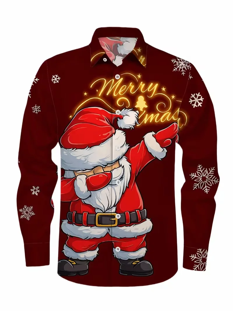 Гавайская рубашка Санта-Клауса с 3D принтом, мужская рубашка Алоха с рождественским узором, верхняя рубашка с воротником и длинными рукавами
Гавайская рубашка Санта-Клауса с 3D принтом, мужская рубашка Алоха с рождественским узором, верхняя рубашка с воротником и длинными рукавами