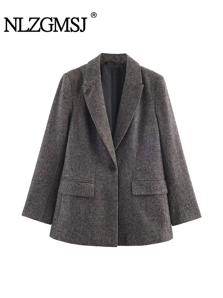 NLZGMSJ Vintage Chic Women Blazer Single Button Long Sleeve Blazer New Fashion 2025 Autumn Winter Office Lady Blazers
NLZGMSJ Vintage Chic Women Blazer Single Button Long Sleeve Blazer New Fashion 2025 Autumn Winter Office Lady Blazers