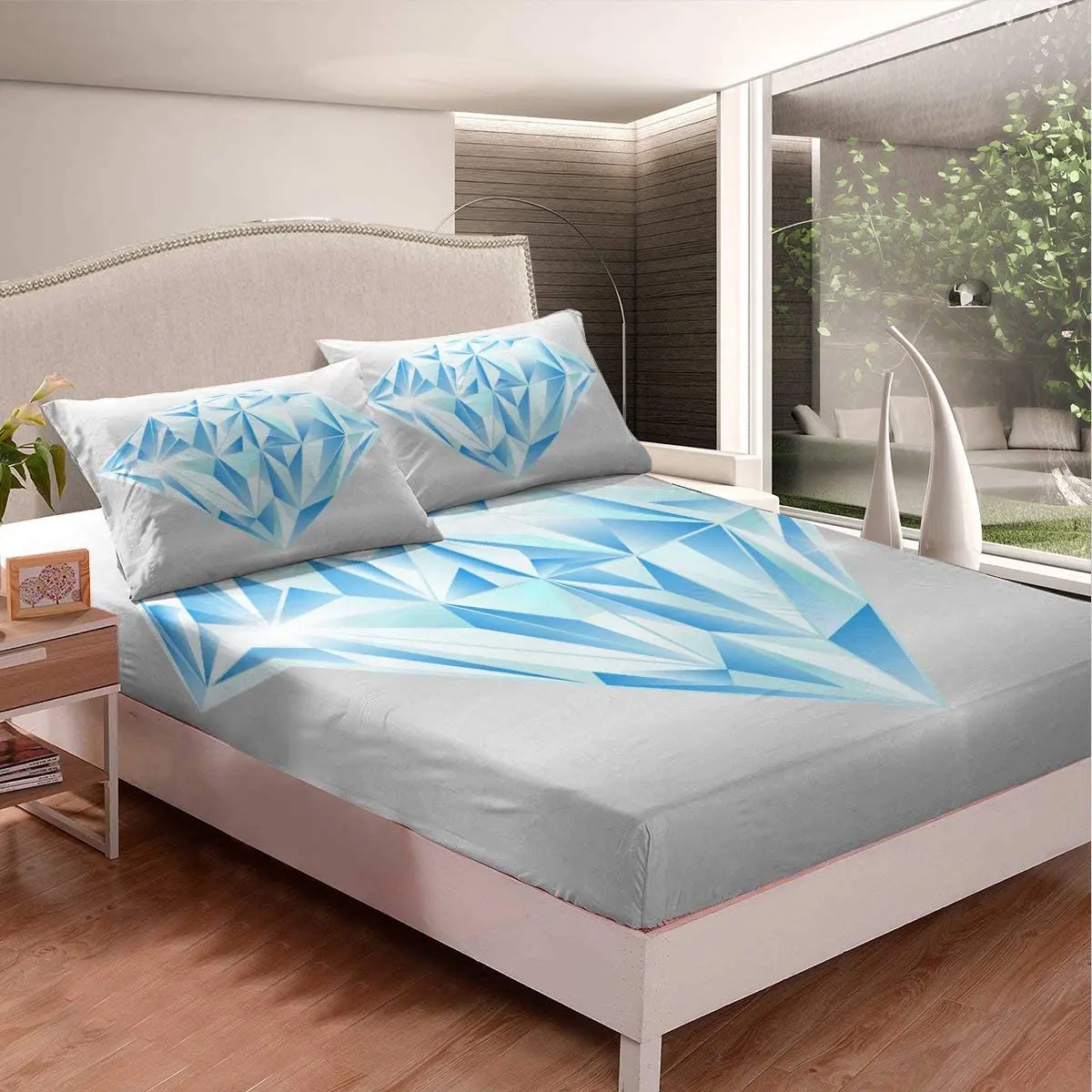 3D Large Diamond Print Fitted Sheet with 2 Pillowcases Women Girl Bedroom Comforter Bedding Set Diamond Stone Pattern Microfiber
3D Large Diamond Print Fitted Sheet with 2 Pillowcases Women Girl Bedroom Comforter Bedding Set Diamond Stone Pattern Microfiber
