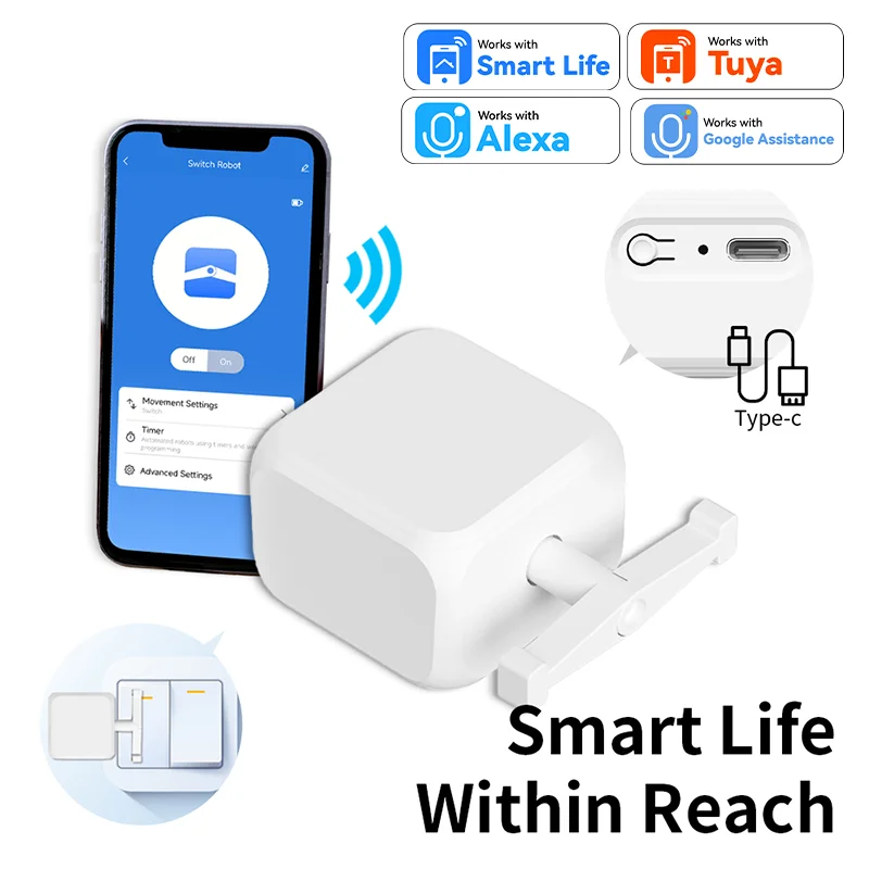 Work with Tuya BLE Fingerbot for Rocker Switch Remote Controller Adjustable Switch Press Robot Support Google Home Alexa Voice
Work with Tuya BLE Fingerbot for Rocker Switch Remote Controller Adjustable Switch Press Robot Support Google Home Alexa Voice