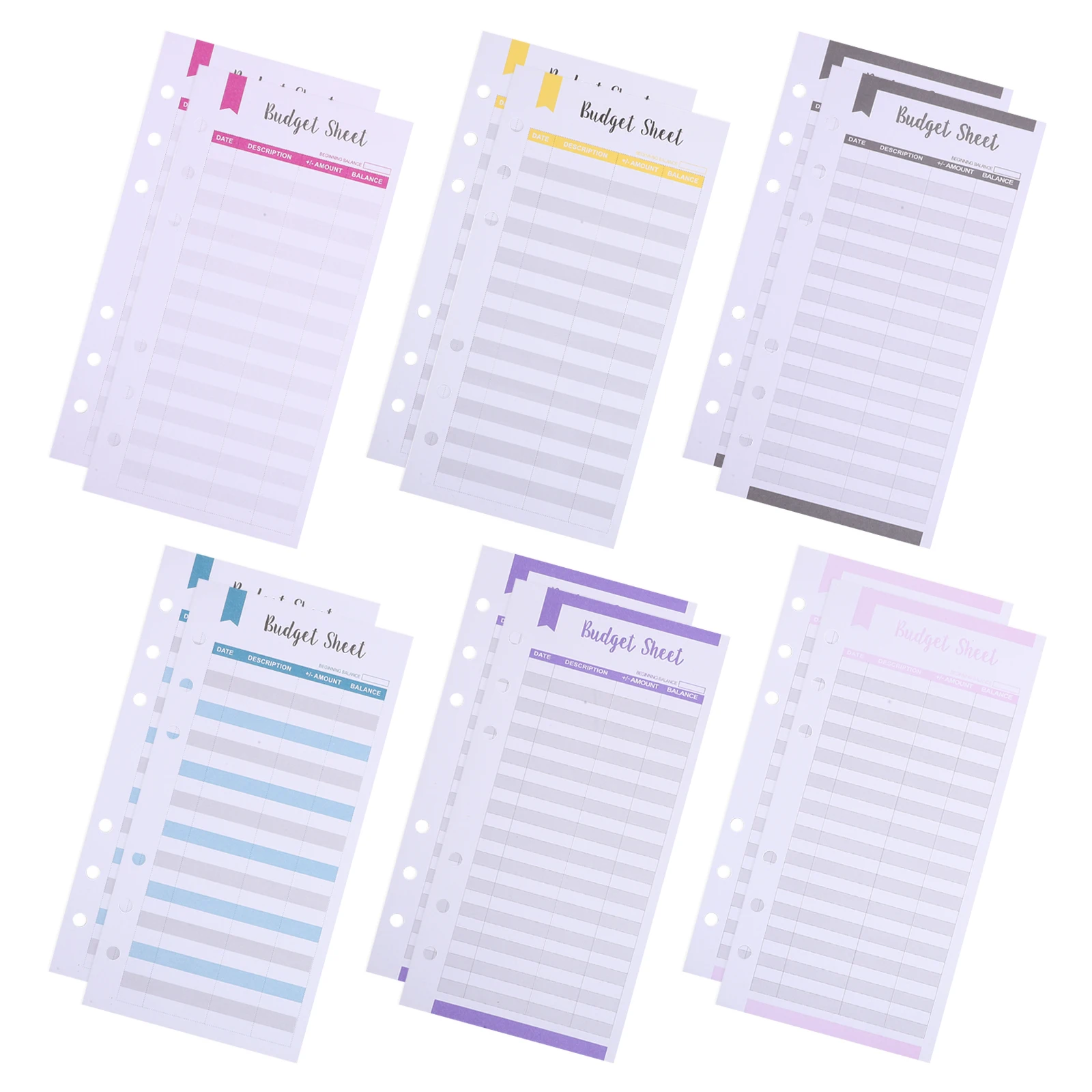 72pcs Budget Sheets A6 6 Colors Planner Refills Tear Resistant Ink Proof Home Travel Business Expense Tracking Binder
72pcs Budget Sheets A6 6 Colors Planner Refills Tear Resistant Ink Proof Home Travel Business Expense Tracking Binder