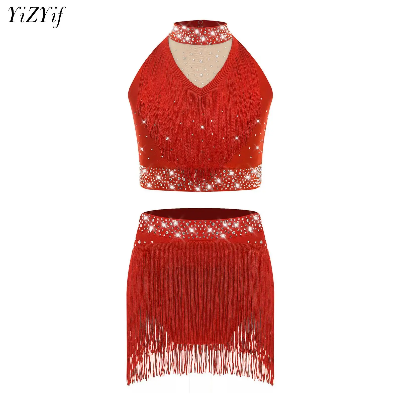 Kids Girls Sequins Ballet Jazz Dance Outfit Stand Collar Crop Top with Skirt Bottoms Set Jazz Hip Hop Modern Dance Dress
Kids Girls Sequins Ballet Jazz Dance Outfit Stand Collar Crop Top with Skirt Bottoms Set Jazz Hip Hop Modern Dance Dress
