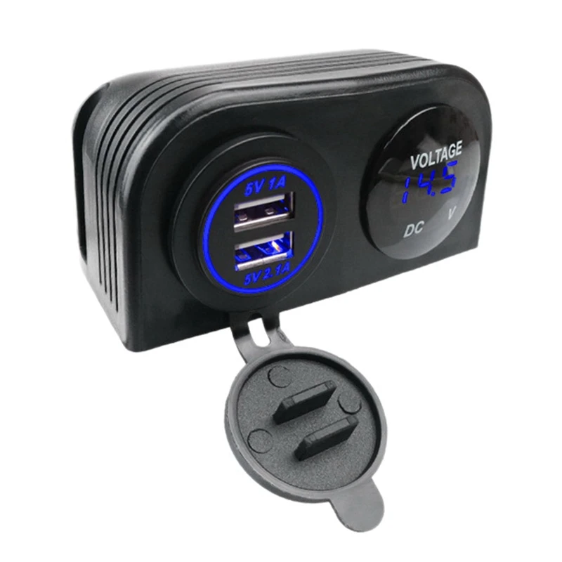 Dual USB Socket Charger with Blue LED Voltage Display Fast Charging Switch Panel Adapter for 12V-24V Car Boat RV
Dual USB Socket Charger with Blue LED Voltage Display Fast Charging Switch Panel Adapter for 12V-24V Car Boat RV