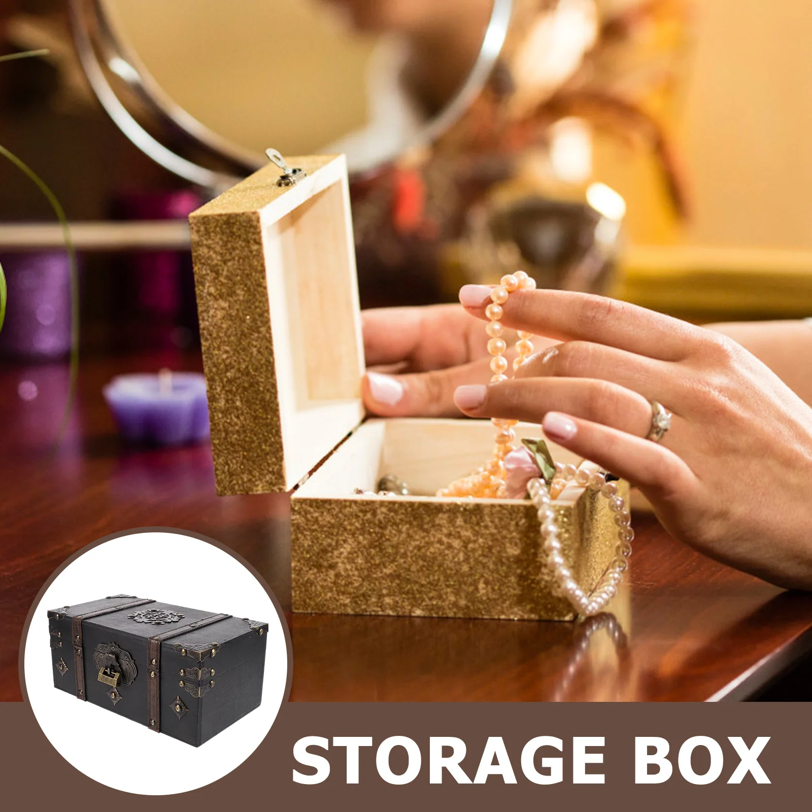 Retro Style Wooden Keepsake Box with Lock Large Jewelry Organizer Case for Necklaces Earrings Rings Amber Desktop Table Decor
Retro Style Wooden Keepsake Box with Lock Large Jewelry Organizer Case for Necklaces Earrings Rings Amber Desktop Table Decor