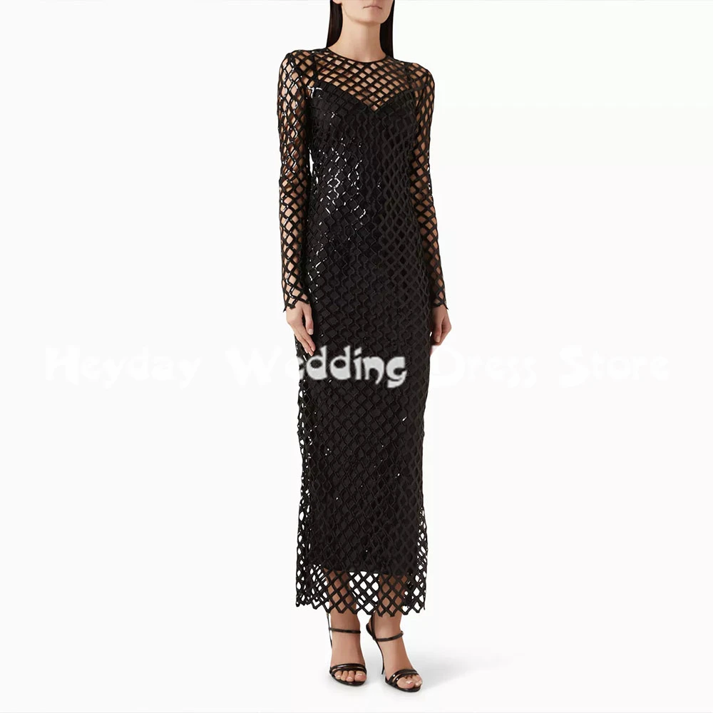 Heyday Women's O-neck Straight Cut-out Sequins Evening Dresses With Long Sleeves Ankle-Length Formal Elegant Party Dresses 2025
Heyday Women's O-neck Straight Cut-out Sequins Evening Dresses With Long Sleeves Ankle-Length Formal Elegant Party Dresses 2025