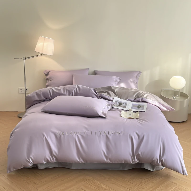 3Pcs Egyptian Cotton New Bedding Set Includes 1 Duvet Cover and 2 Pillowcases Two-tone Skin-friendly Breathable and Soft
3Pcs Egyptian Cotton New Bedding Set Includes 1 Duvet Cover and 2 Pillowcases Two-tone Skin-friendly Breathable and Soft