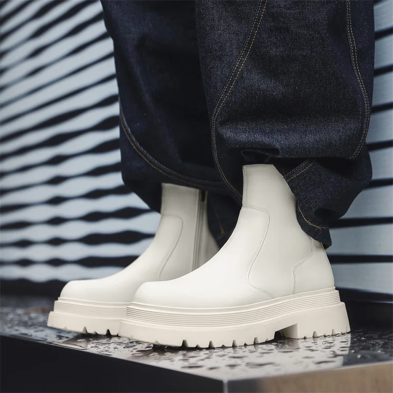 men fashion stage nightclub high chelsea boots black white original leather shoes cowboy platform boot long motorcycle botas man
men fashion stage nightclub high chelsea boots black white original leather shoes cowboy platform boot long motorcycle botas man