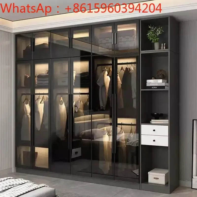 Скандинавский свет, роскошный современный минималистичный экономичный стеклянный гардероб, угловой шкаф для хранения вещей 
Скандинавский свет, роскошный современный минималистичный экономичный стеклянный гардероб, угловой шкаф для хранения вещей