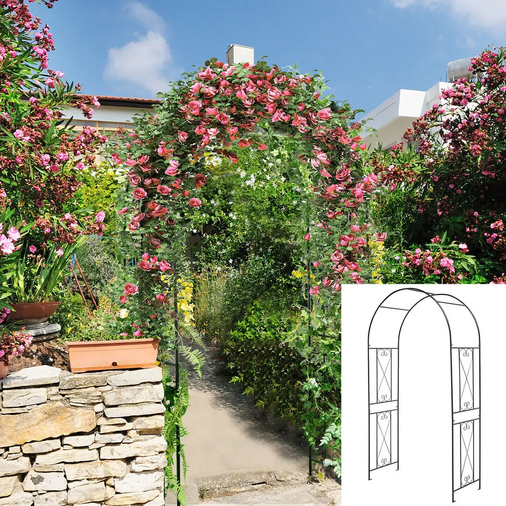 Garden Arch Arbor Trellis 7.2 FT Metal Archway Patio Pergola for Climbing Plants
Garden Arch Arbor Trellis 7.2 FT Metal Archway Patio Pergola for Climbing Plants