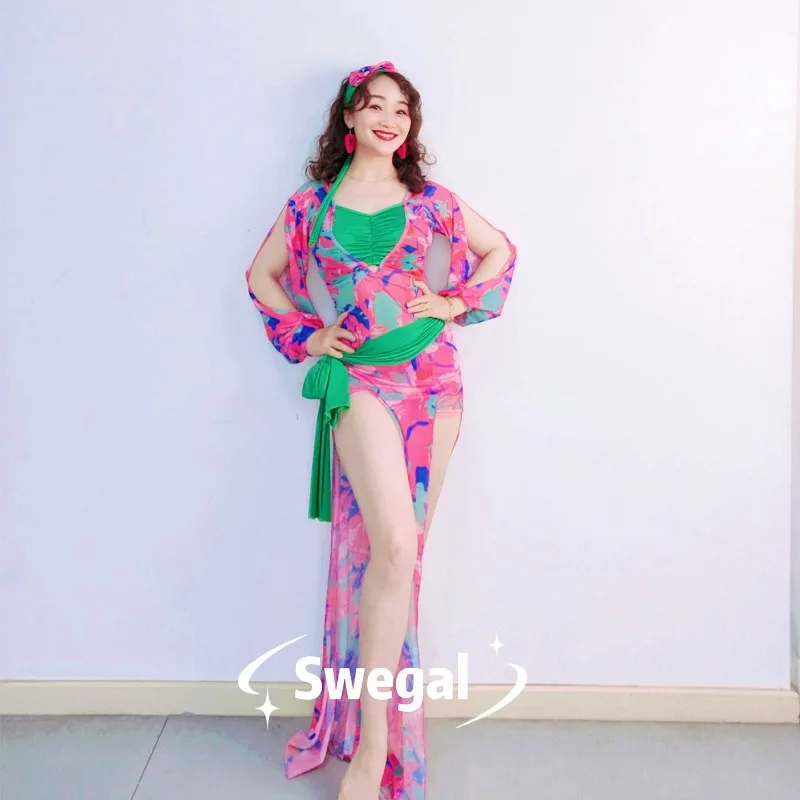 Customized SWEGAL Belly Dance Rose Green Color Blocked Printed Mesh Robe Folk Style Baladi Oriental Dance Clothes Mesh
Customized SWEGAL Belly Dance Rose Green Color Blocked Printed Mesh Robe Folk Style Baladi Oriental Dance Clothes Mesh