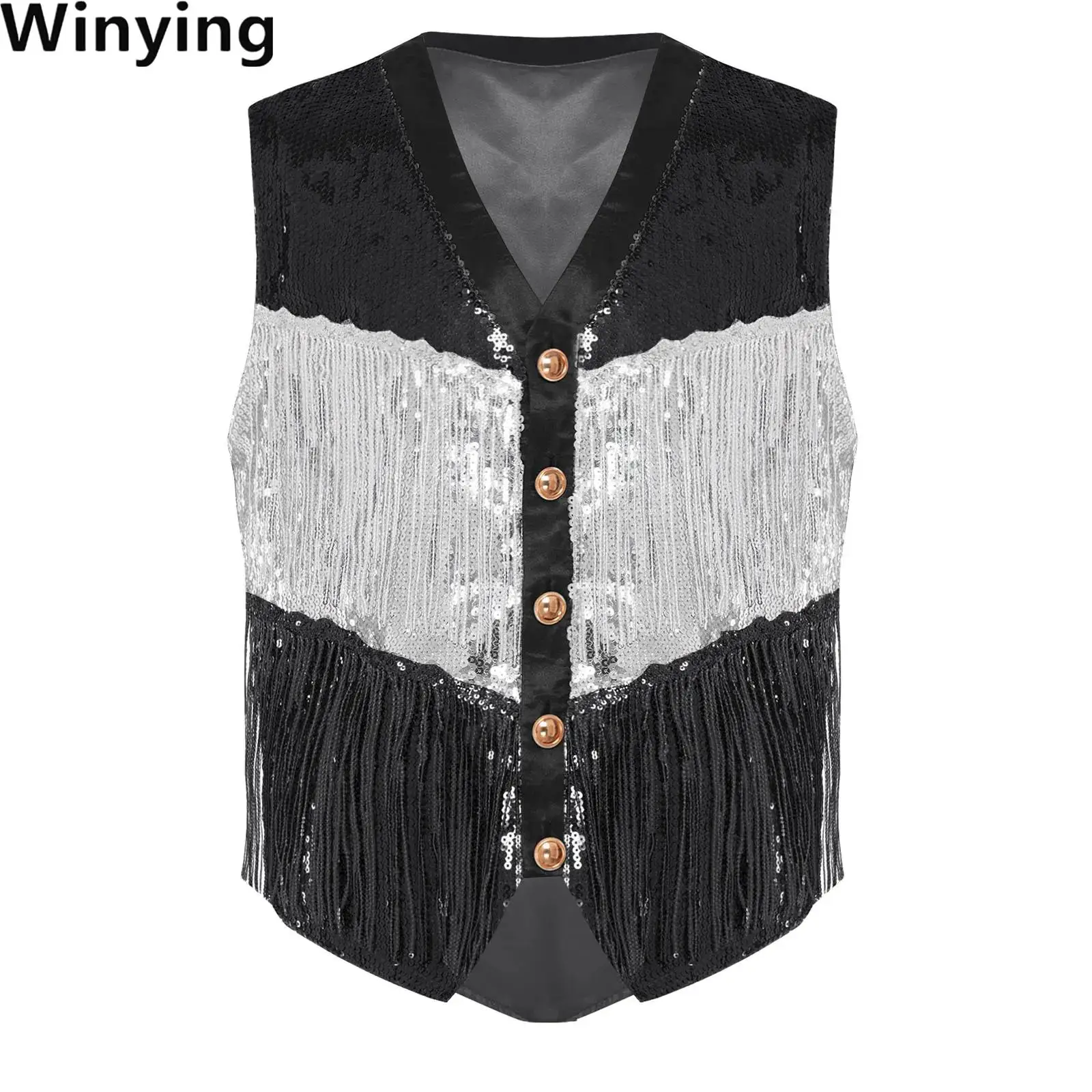 Men Glitter Fringed Sequin Disco Vest Jazz Tango Tap Dancewear Sleeveless Tassel Tiered Waistcoat Tank Top for Dancing Party
Men Glitter Fringed Sequin Disco Vest Jazz Tango Tap Dancewear Sleeveless Tassel Tiered Waistcoat Tank Top for Dancing Party